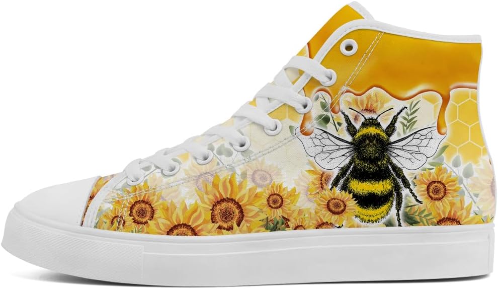Кеды Chebing Bee высокие на шнуровке из холщовой ткани, повседневная обувь для мужчин и женщин, желтый — фото 3