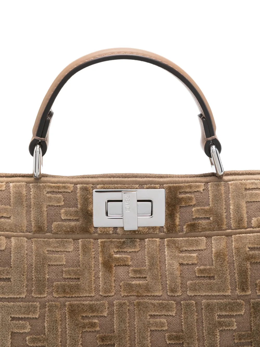 Маленькая сумка-тоут Peekaboo I See U FENDI, коричневый — фото 4