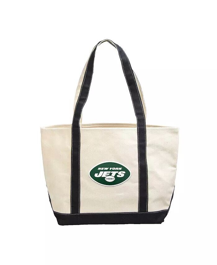 

Холщовая большая сумка New York Jets Logo Brands, слоновая кость/кремовый