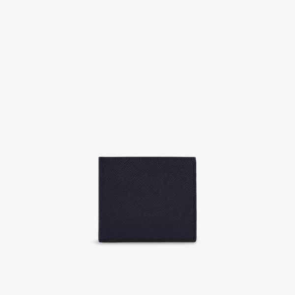 

Бумажник кожаный Smythson Panama с 6 отделениями для карт, синий