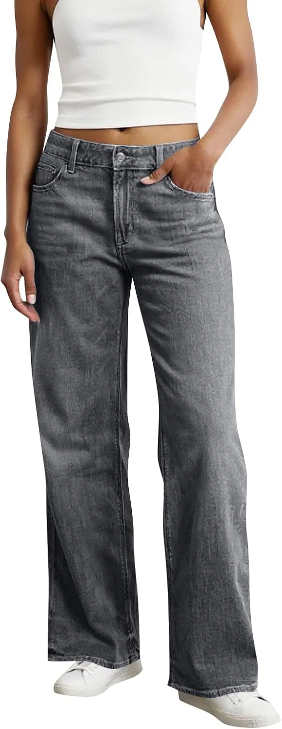 Джинсы с завышенной талией, Mom Jeans, Gray