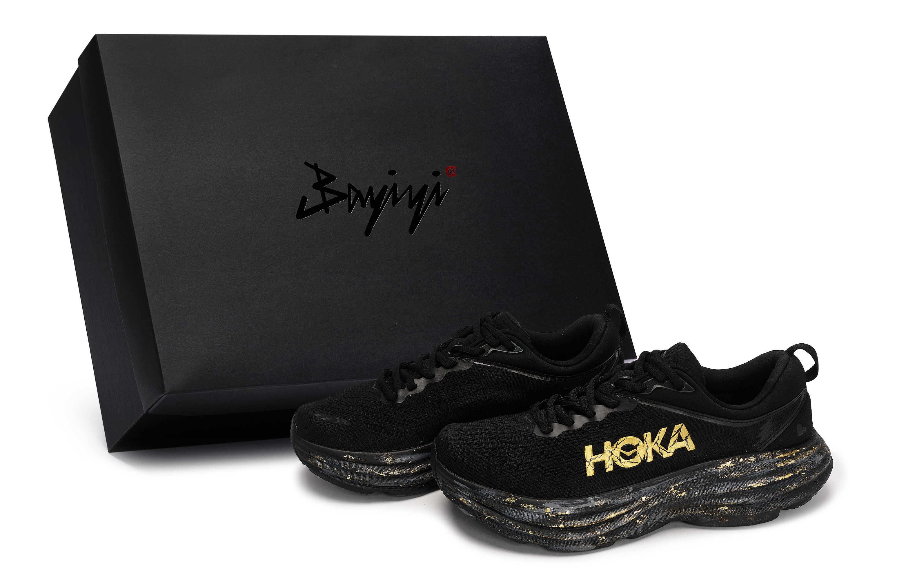 

HOKA ONE ONE Кроссовки Bondi 8 с низким верхом, устойчивые к истиранию, мужские, черно-золотые