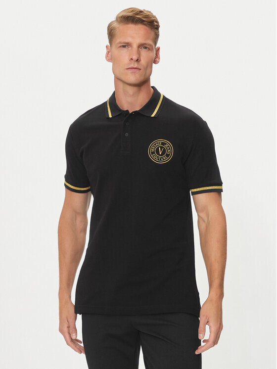 

Поло стандартного кроя Versace Jeans Couture, черный