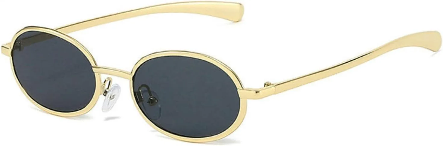 

Солнцезащитные очки Willochra в стиле ретро, ​​овальные, для женщин и мужчин, модные, маленькие, тонированные, золотистые, металлические, в стиле панк, C1