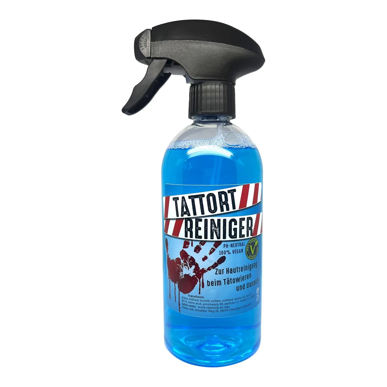 Очиститель для татуировок Clean Ink Tattort Cleaner 500 мл со спреем Han-Sen — фото 3