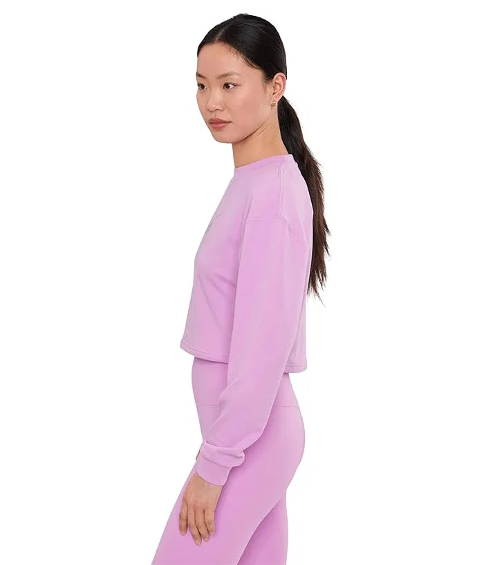 Футболка Nike Pro Dri-FIT с круглым вырезом, Light Magenta/Metallic Silver/White — фото 3