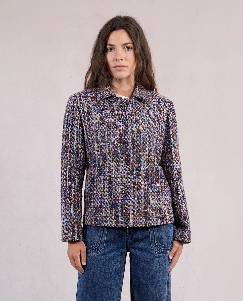 

Женское короткое пальто с многоцветным узором Molly Bracken