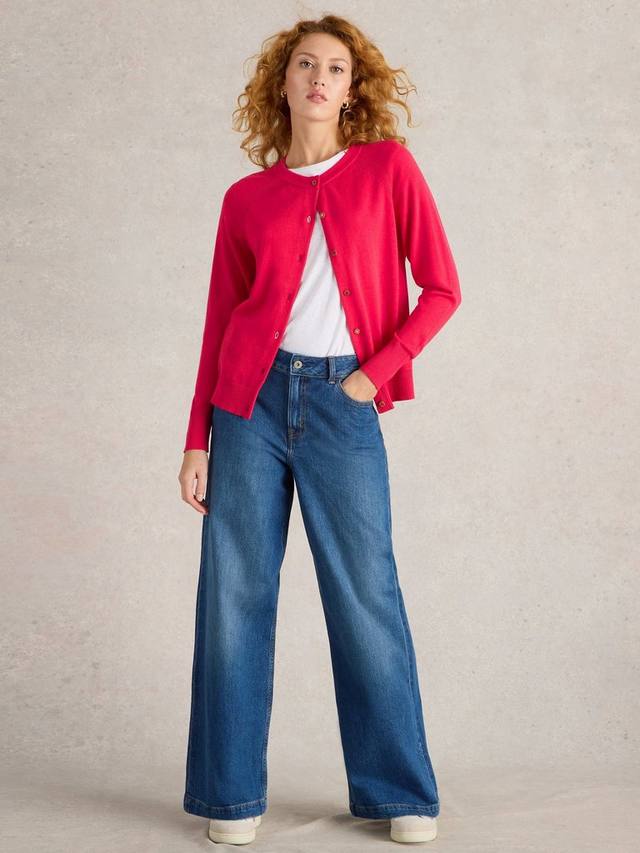 

Кардиган из чистого органического хлопка lulu White Stuff, цвет Bright Pink
