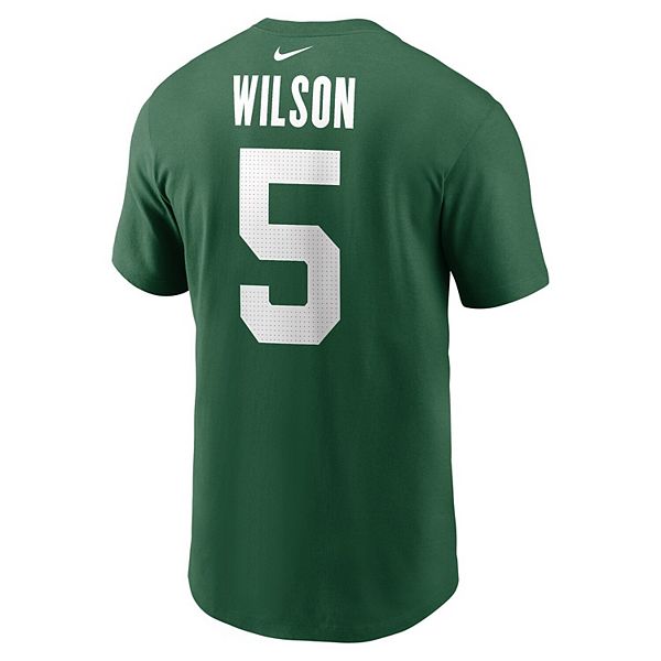 Футболка с именем и номером Garrett Wilson New York Jets зеленого цвета Nike — фото 4