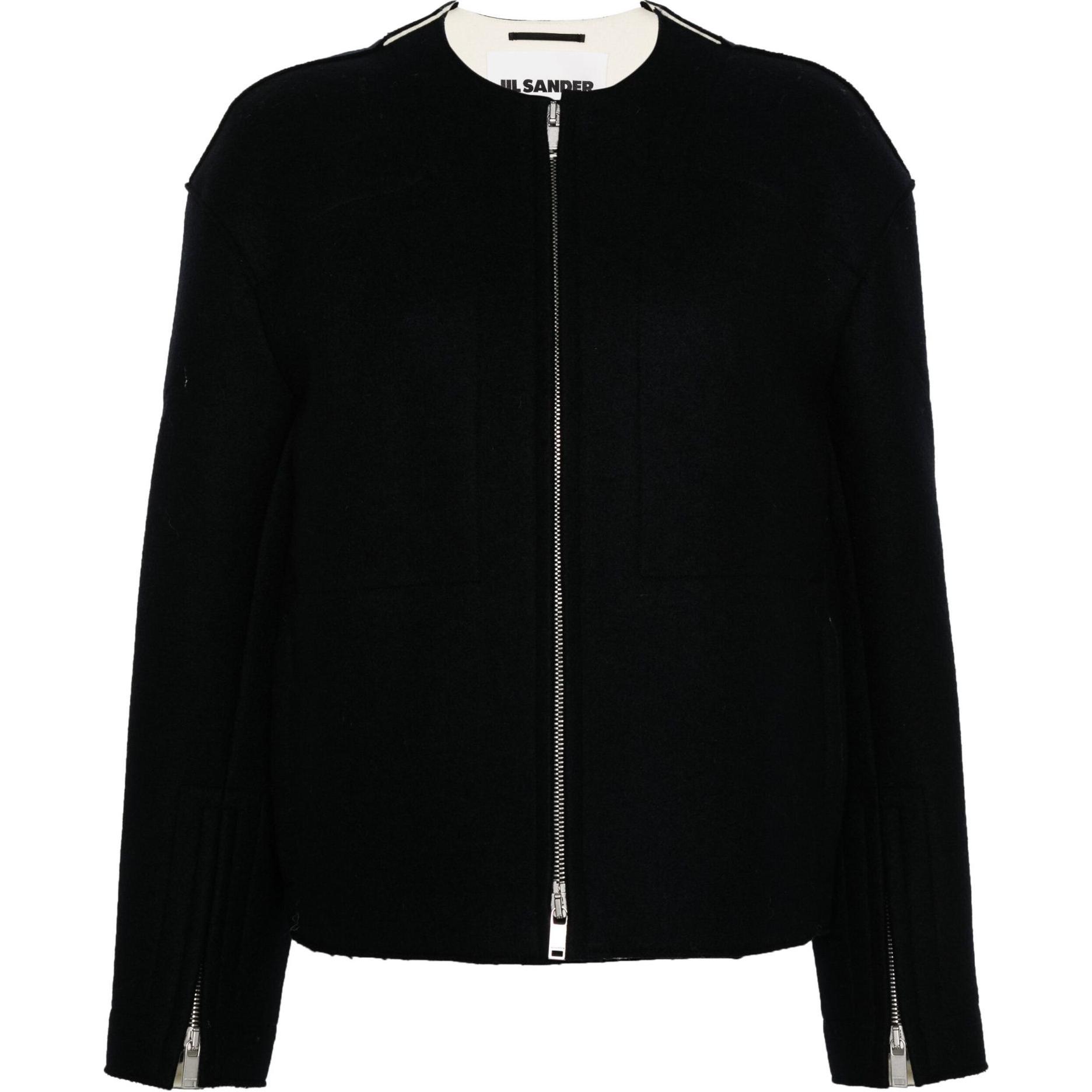 

JIL SANDER Шерстяная куртка на молнии, Marine Blue