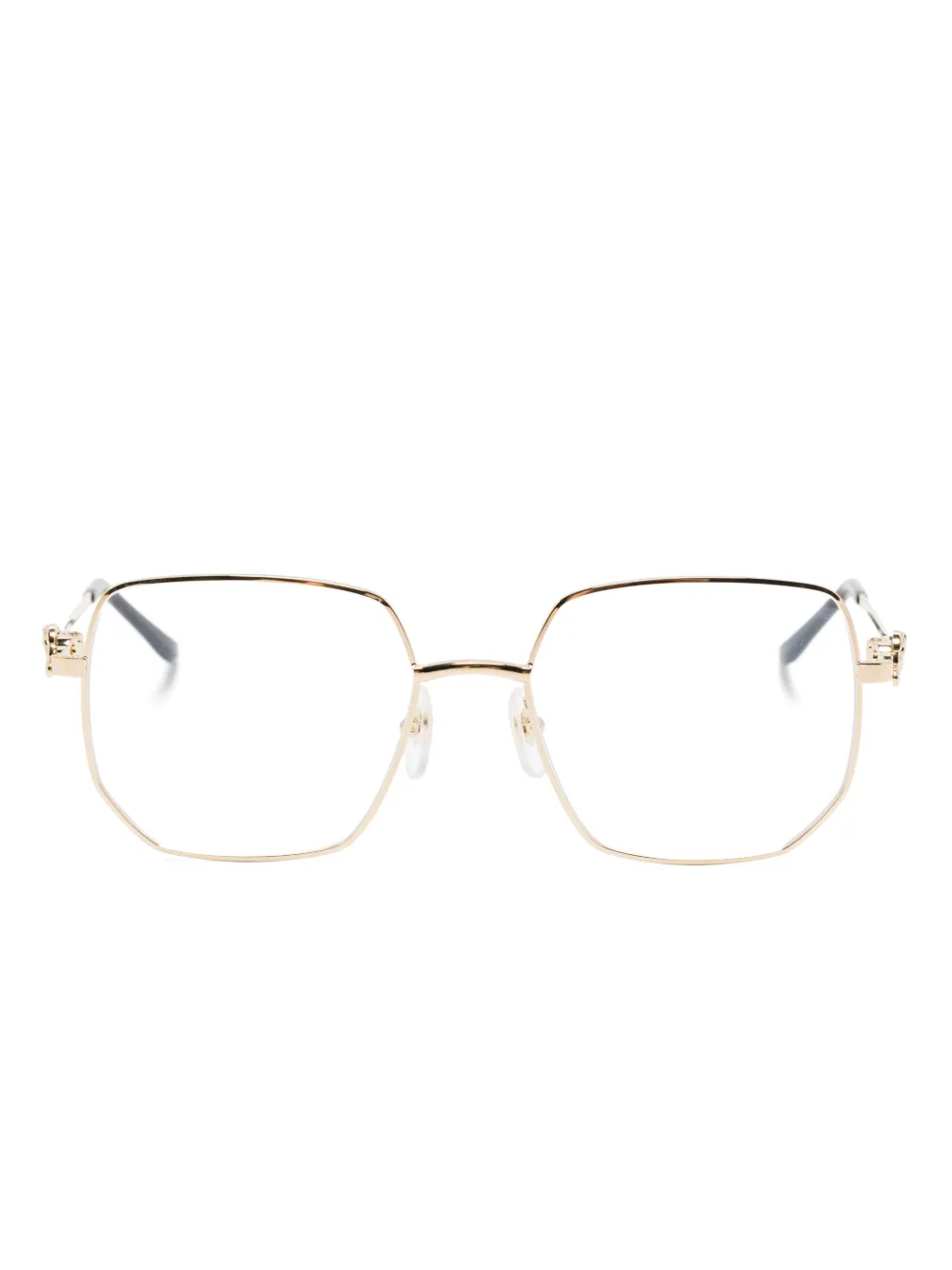 

Очки в геометричной оправе Cartier, золотистый
