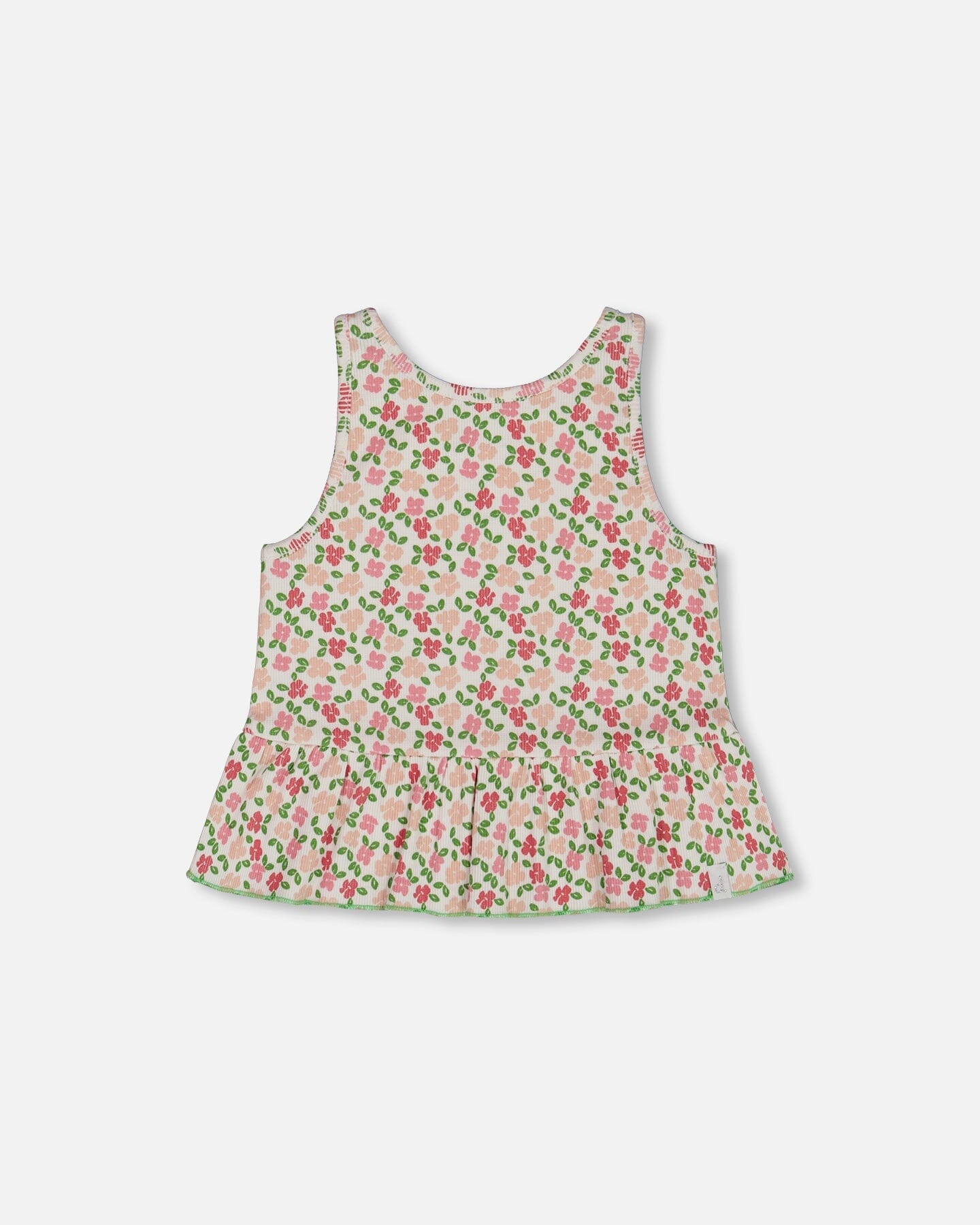 

Printed Tank Top With Flounce Small Flowers On White Background Deux par Deux