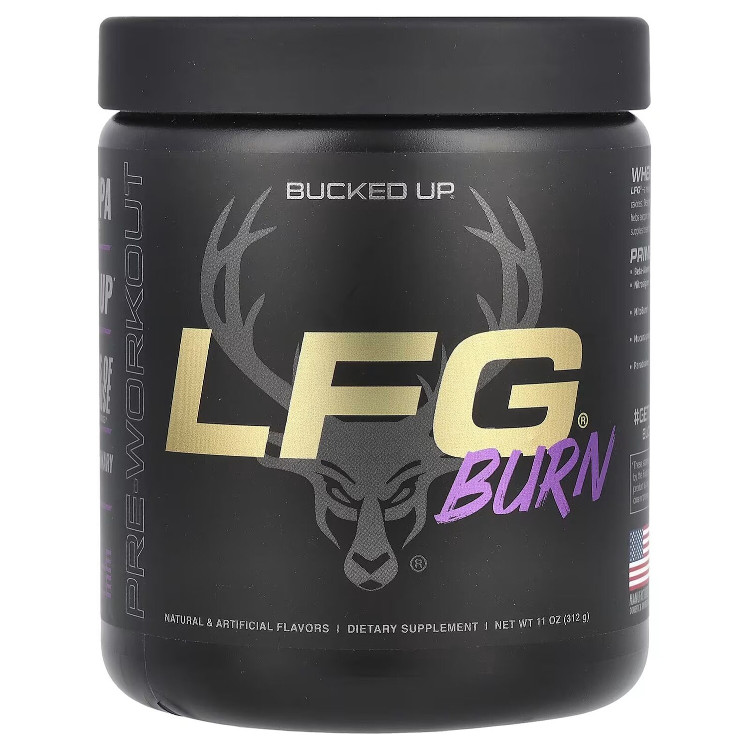 

LFG Burn, Предтренировочный комплекс, Razzle Dazzle, 11 унций (312 г) Bucked Up