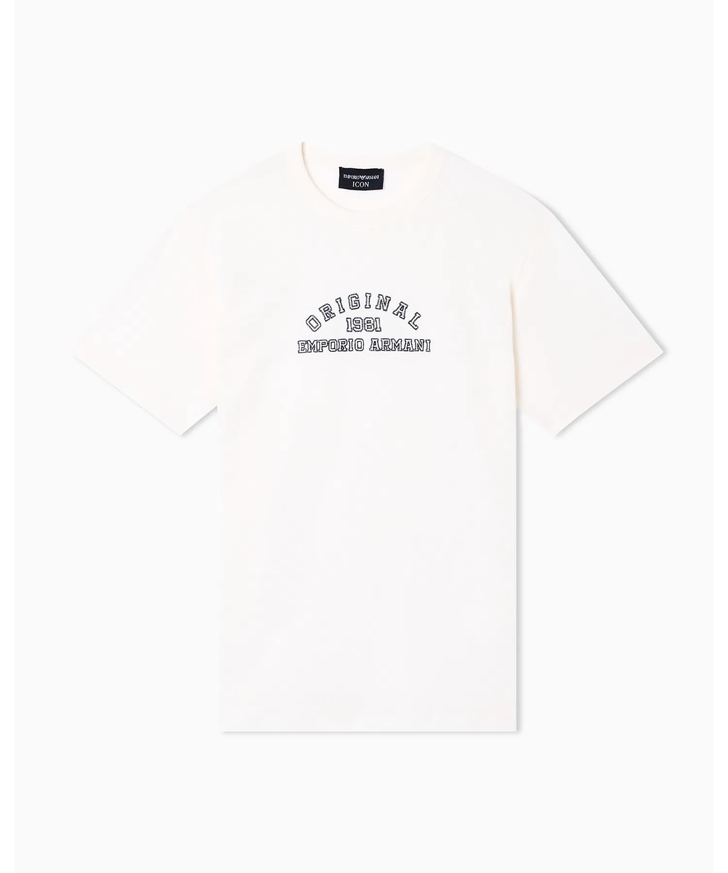 Женская футболка Emporio Armani Icon из хлопка с логотипом белого цвета