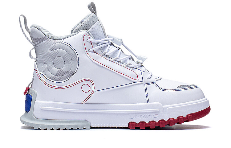 Кроссовки LINING YOUNG Kids Lifestyle Shoes GS High-top Standard White/light Lime, белый — фото 2