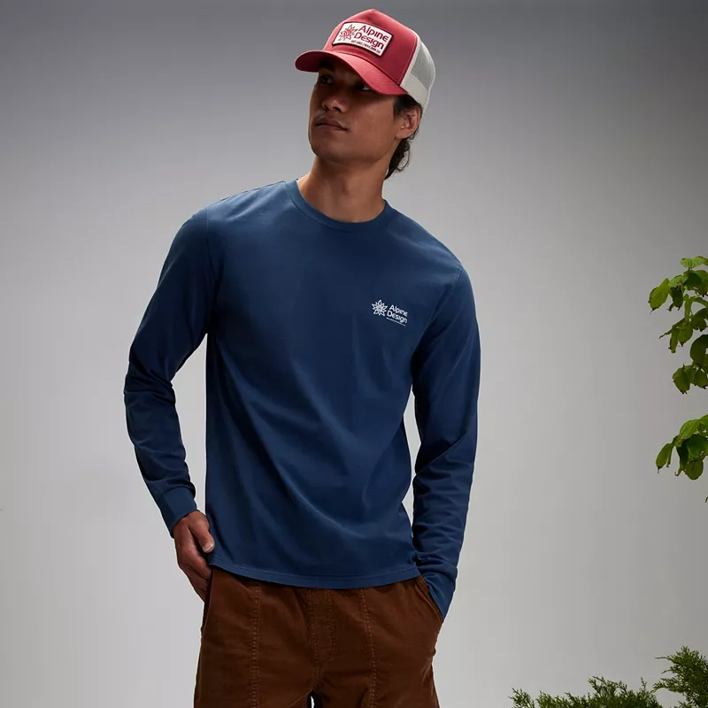 

Мужская футболка с логотипом Alpine Design с длинными рукавами, цвет Vintage Blue