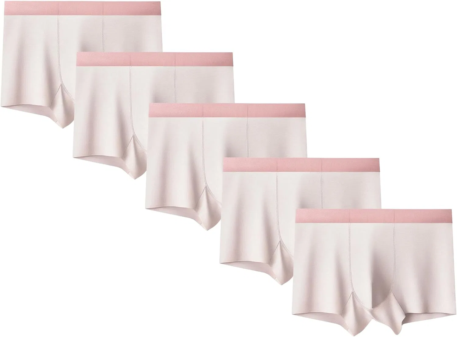 Боксеры мягкие трусы-шорты для мужчин, Light Pink-5pc