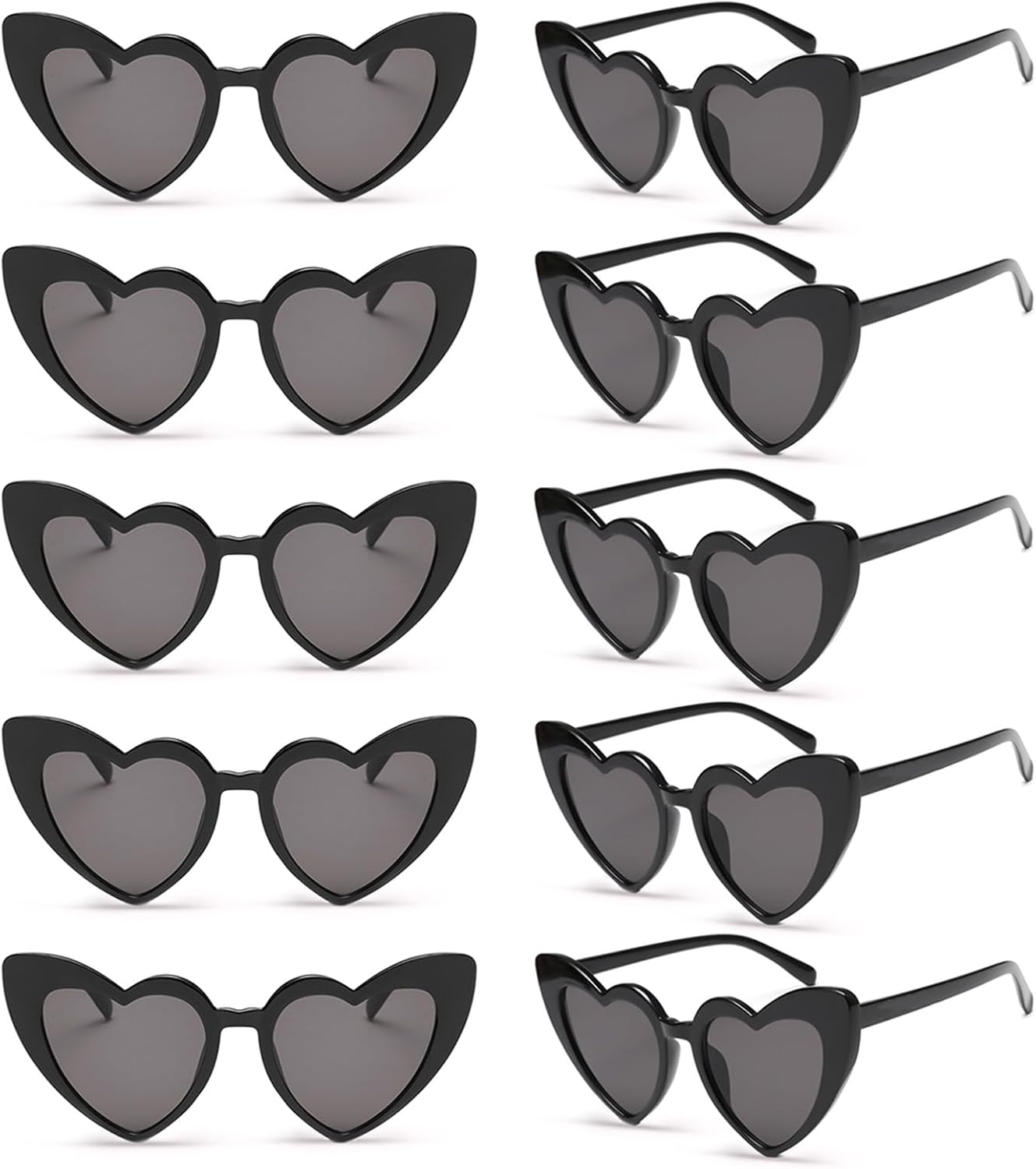

Набор из 10 солнцезащитных очков в форме сердца для женщин, «кошачий глаз», очки в форме сердца, сувениры для девичника, свадебные принадлежности, оптовая продажа очков Matcheck, Black