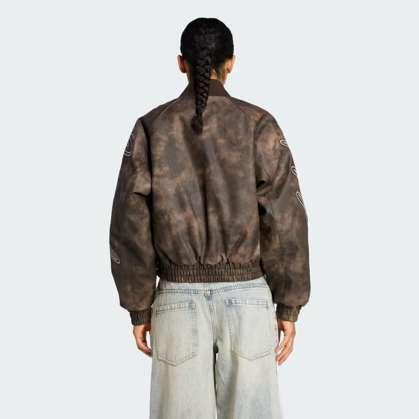 Винтажная куртка из искусственной кожи athl dept Adidas Originals, темно-коричневый — фото 4