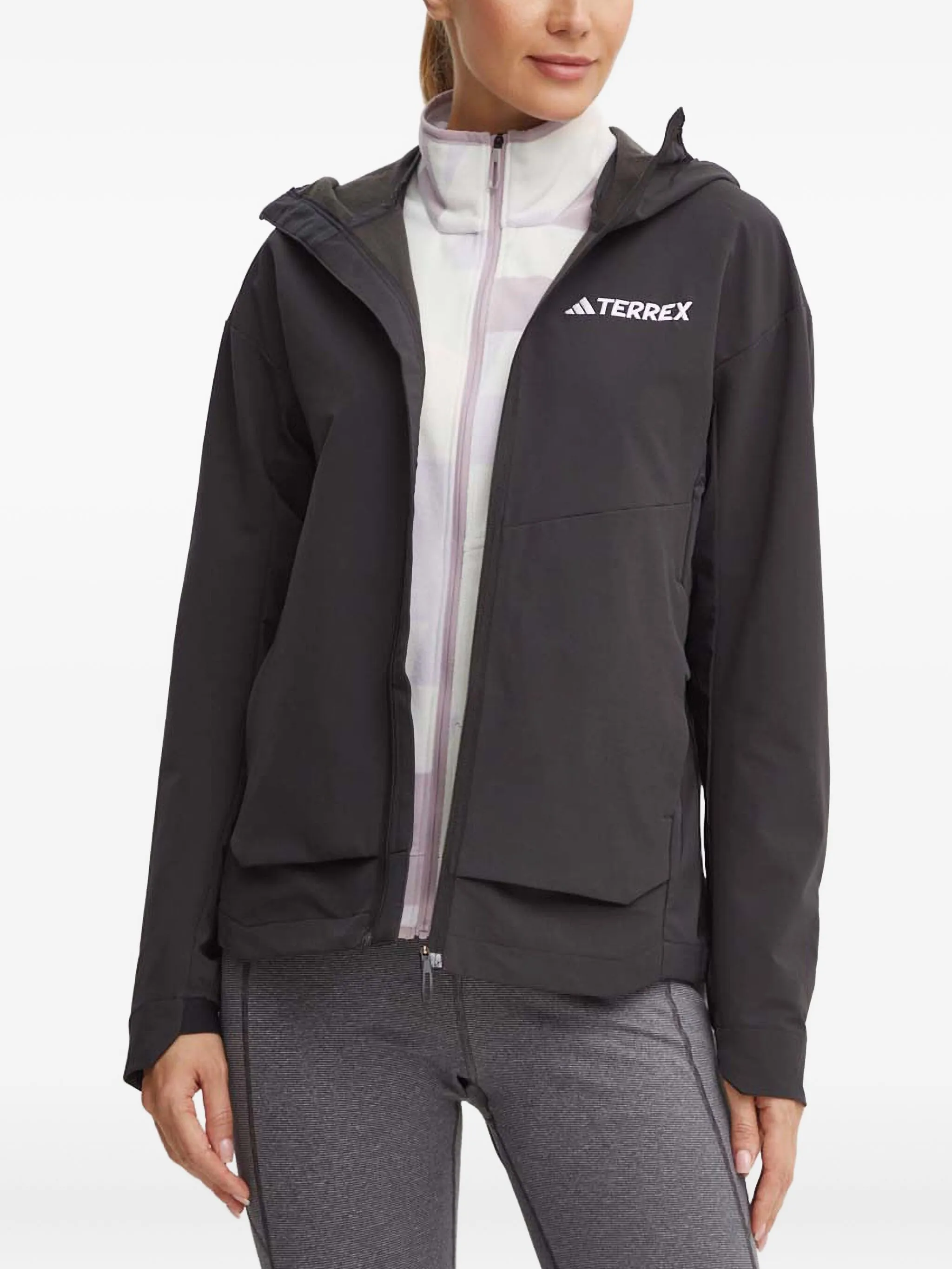 

Куртка с капюшоном и логотипом Adidas, черный