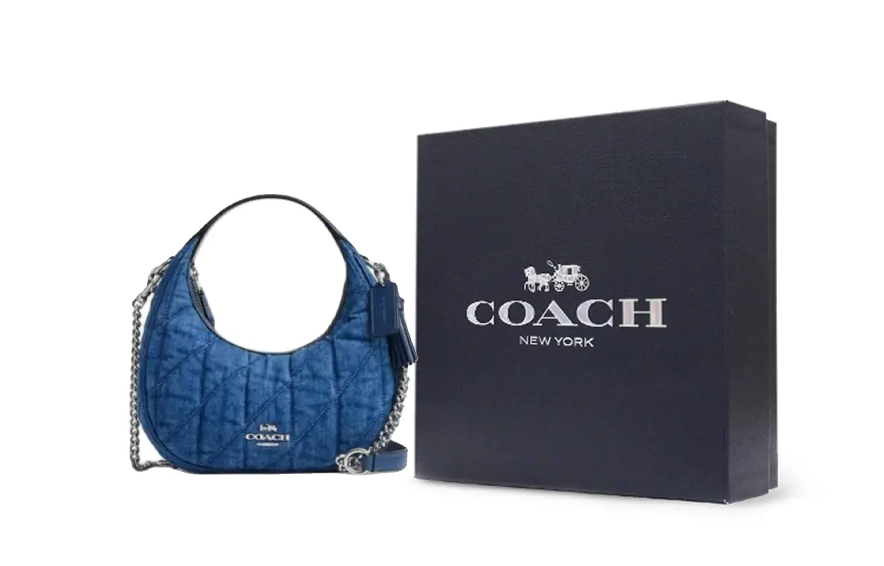 

COACH Кармен тканевая сумка через плечо кроссбоди миниатюрная женская джинсовая синяя