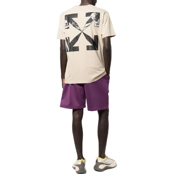 Футболка OFF-WHITE SS22 Logo Round Neck Printing Short Sleeve Beige, мультиколор — фото 4