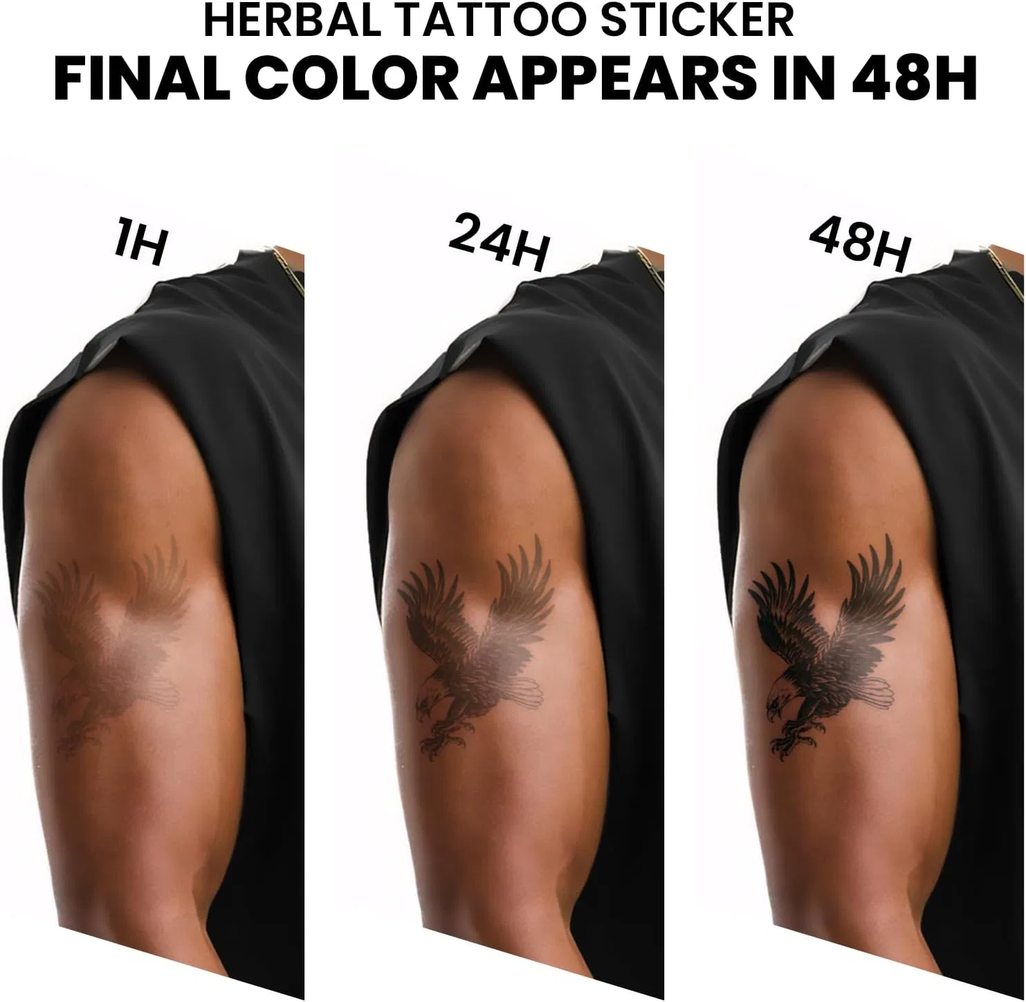 Временная татуировка полурукав с компасом и якорем UBICA, 2 шт., черный — фото 4
