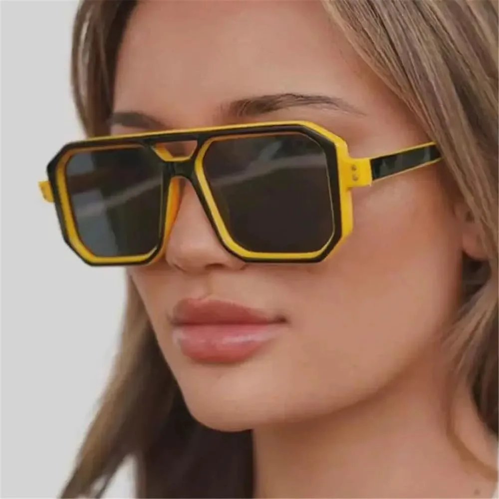 

Солнцезащитные очки UV400 с двухцветной заклепкой в ​​стиле панк для женщин и мужчин, для бега и занятий спортом на открытом воздухе generic, Gray Black Gray