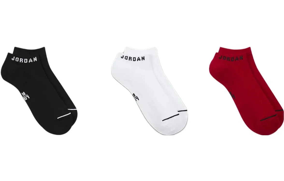 Носки на каждый день без видимой резинки (3 пары) Jordan, 3 Pack (Black+White+Red) — фото 4