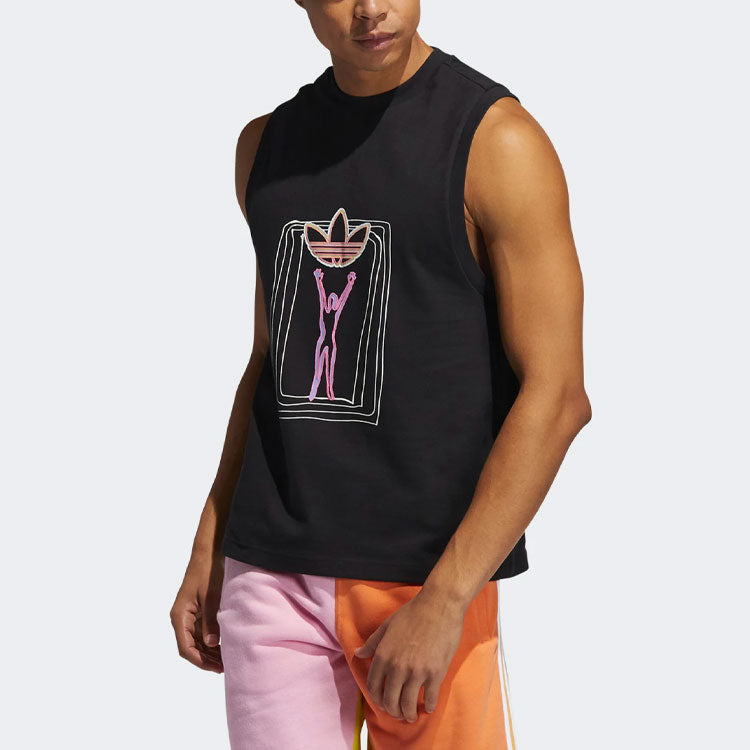 Жилет adidas originals Ptide Series Love Unites Tan Fluorescence Printing Sports Vest Couple Style Black — фото 3