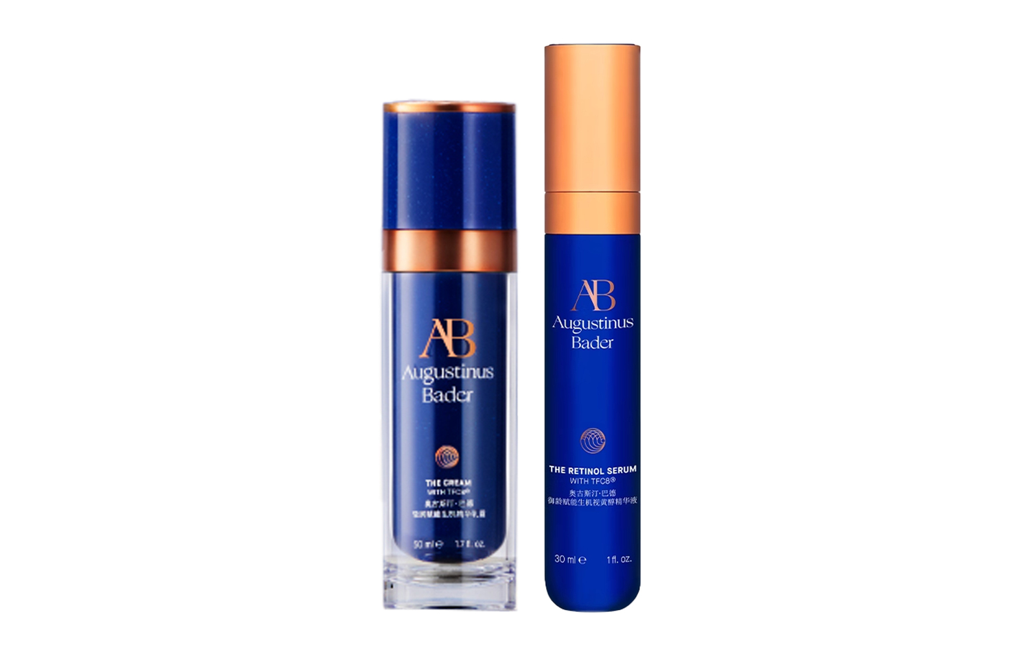 Augustinus Bader Набор для ухода за кожей Blue Gold Lightweight Cream+Blue A Serums увлажняющий и восстанавливающий комплект из двух средств — фото 4