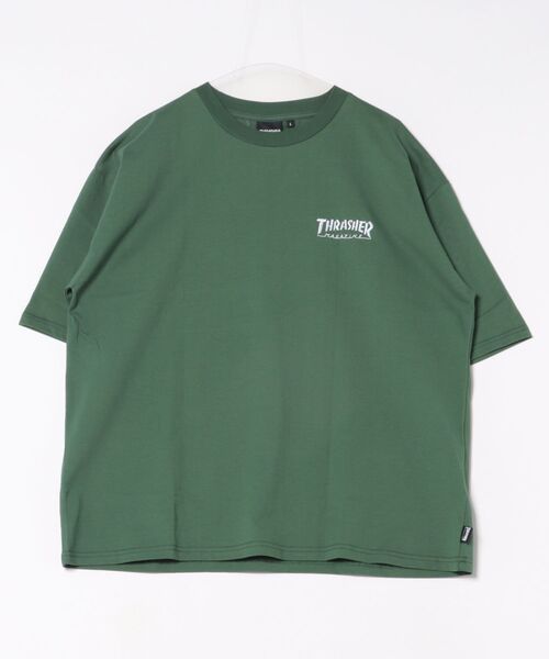 

Футболка с круглым вырезом и принтом на спине THRASHER, зеленый