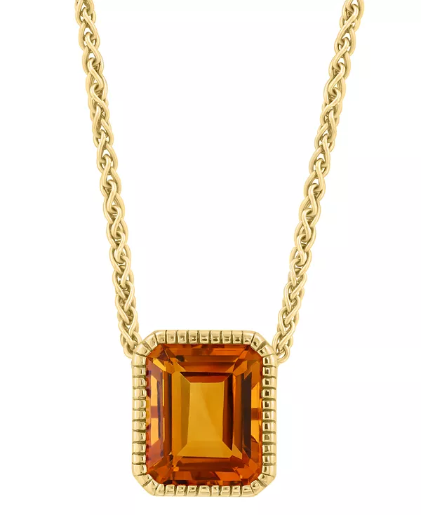 

Ожерелье с подвеской Effy с цитрином (5-7/8 карата) из 14-каратного золота на серебре, 17 дюймов + удлинитель 1 дюйм (также из аметиста) Effy Collection, citrine