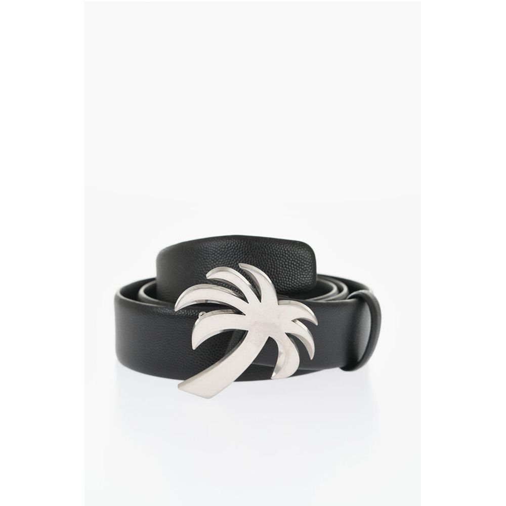 

Черный ремень из телячьей кожи Palm Angels, Black