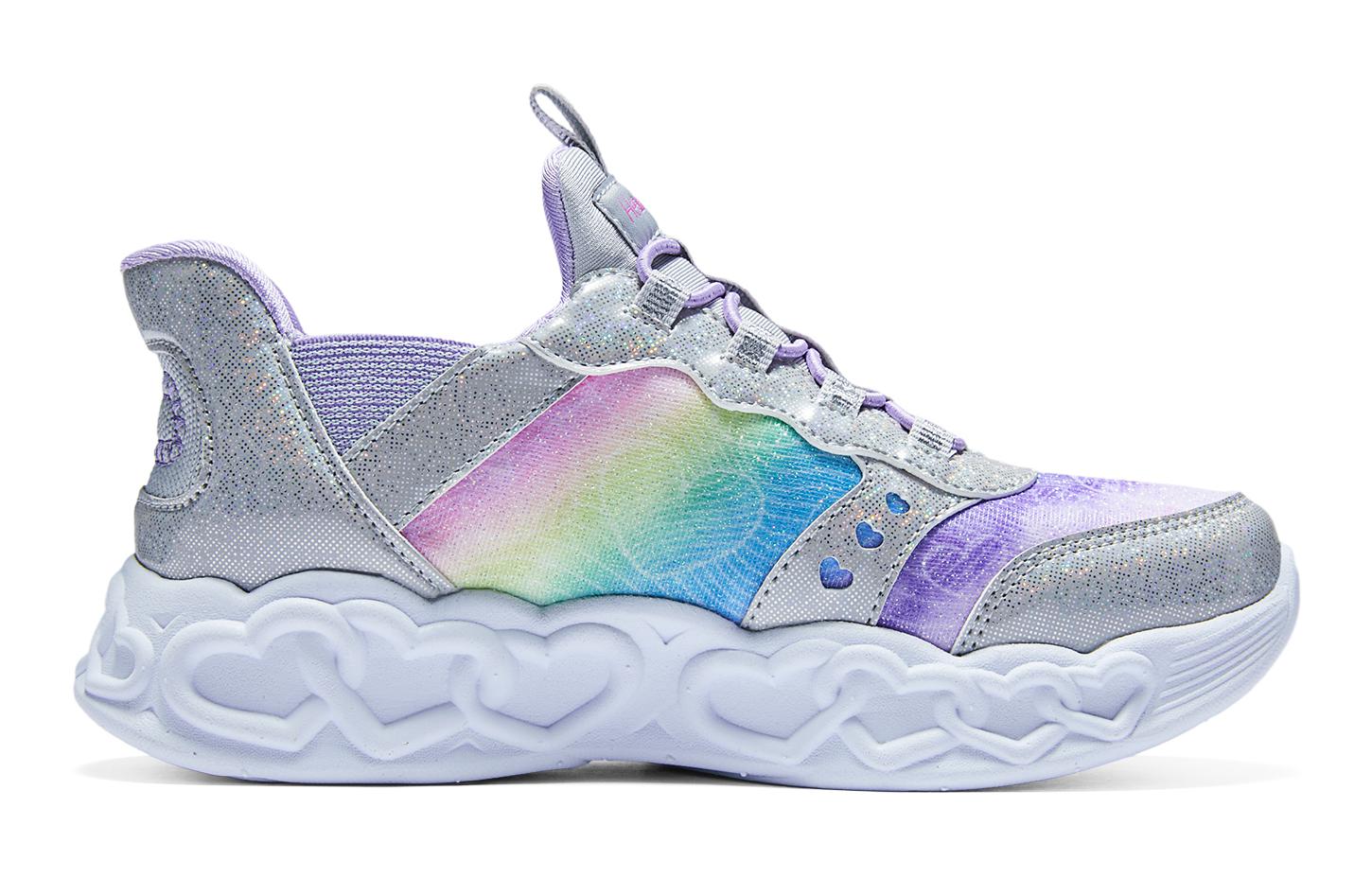 Детские повседневные кроссовки Skechers с амортизацией и износостойкостью, серебристые разноцветные — фото 2