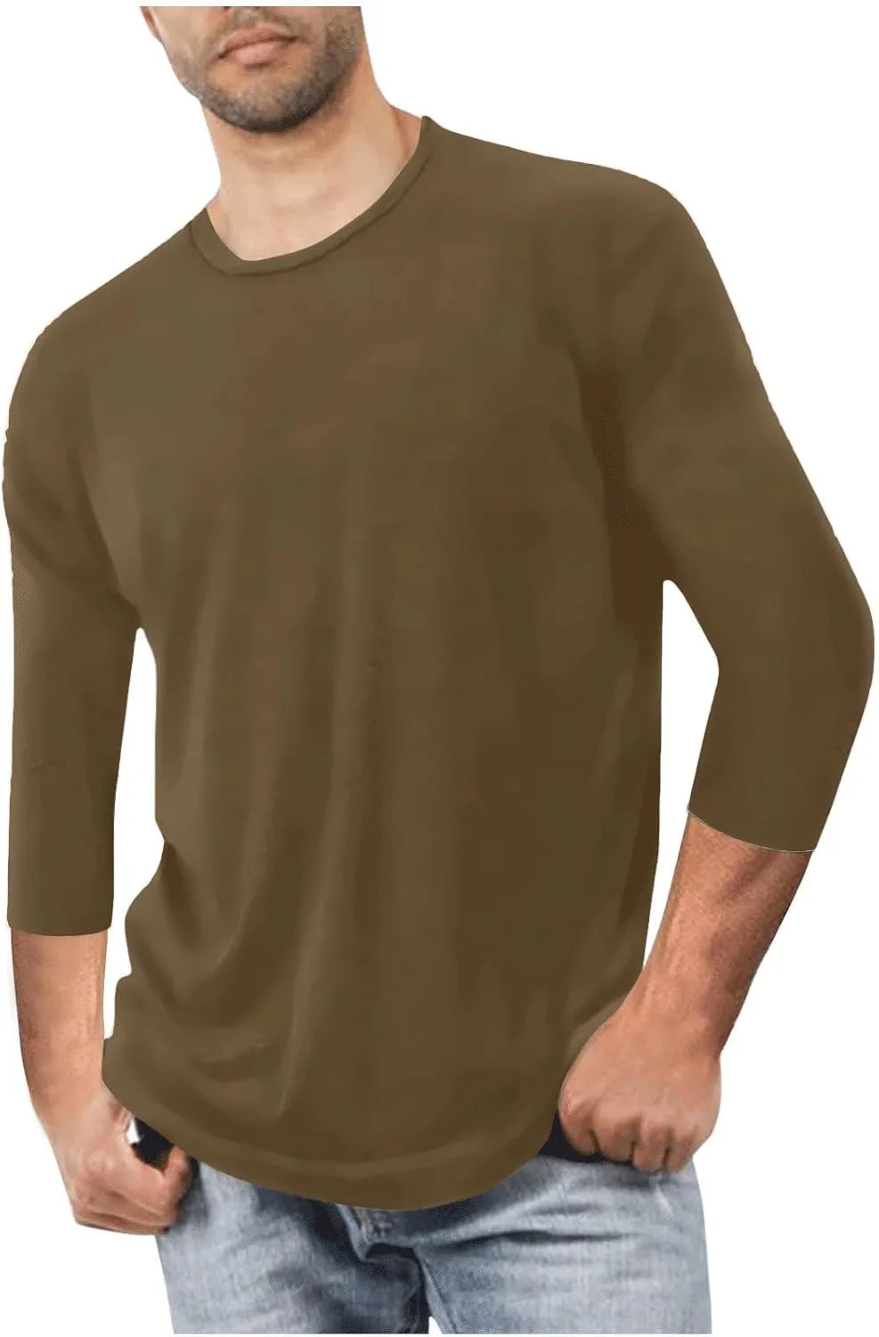 Футболка с длинным рукавом 3/4, casual, relaxed fit