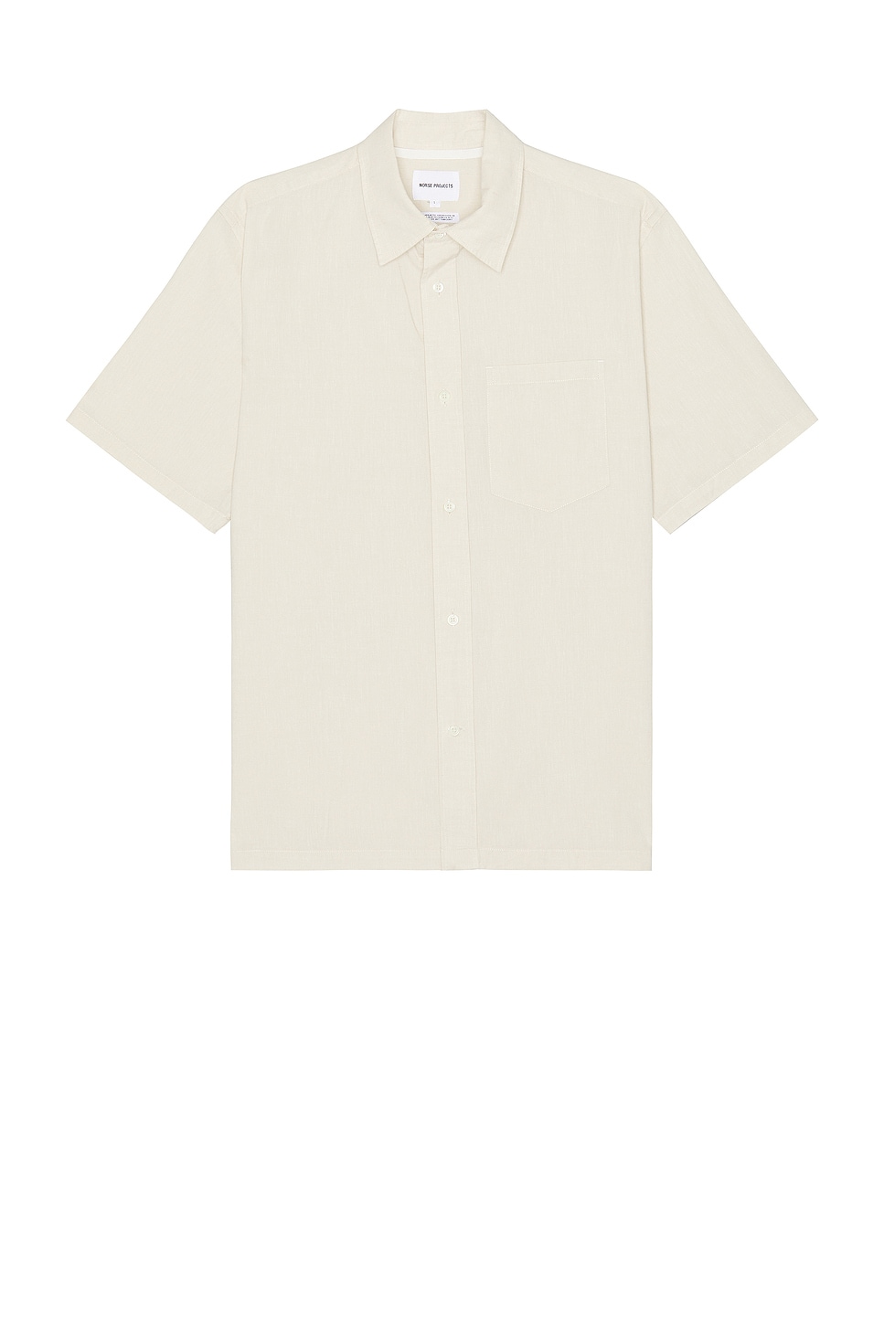 

Рубашка ивана из хлопка и льна Norse Projects, экрю