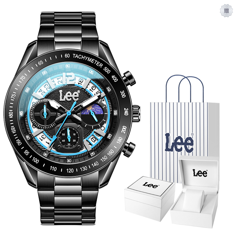 

Lee Часы Wrist Watch Quartz Movement Steel Strap 42 Black Dial Men's Watch Node Holiday Classic
