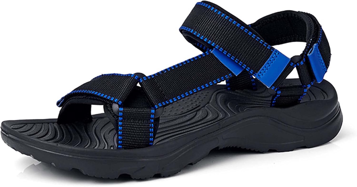 

Летние мужские модные сандалии, удобные, легкие, мягкие, повседневные, простые, износостойкие, амортизирующие, противоскользящие Generic, синий