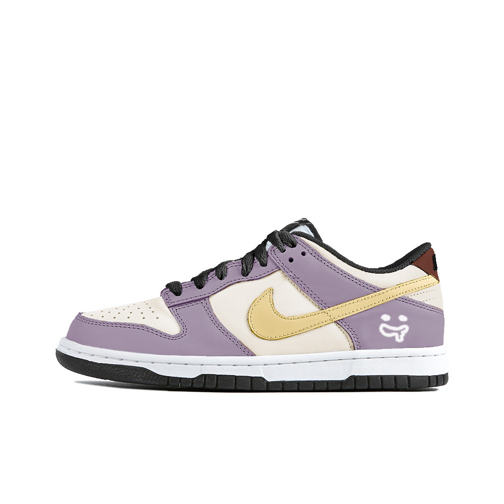 

Кроссовки Nike Dunk Skateboarding Shoes Women's Low-top Purple/Yellow, фиолетовый/желтый