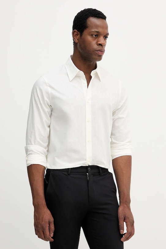 

Хлопковая рубашка Armani Exchange, бежевый