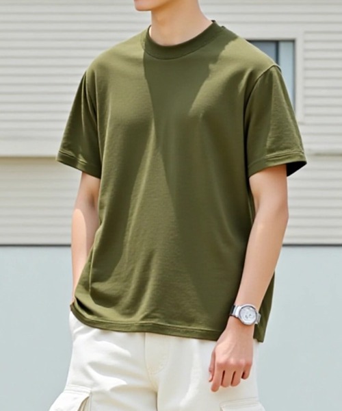 

Футболка с круглым вырезом и коротким рукавом из высококачественного хлопка United Athle, светло-оливковый