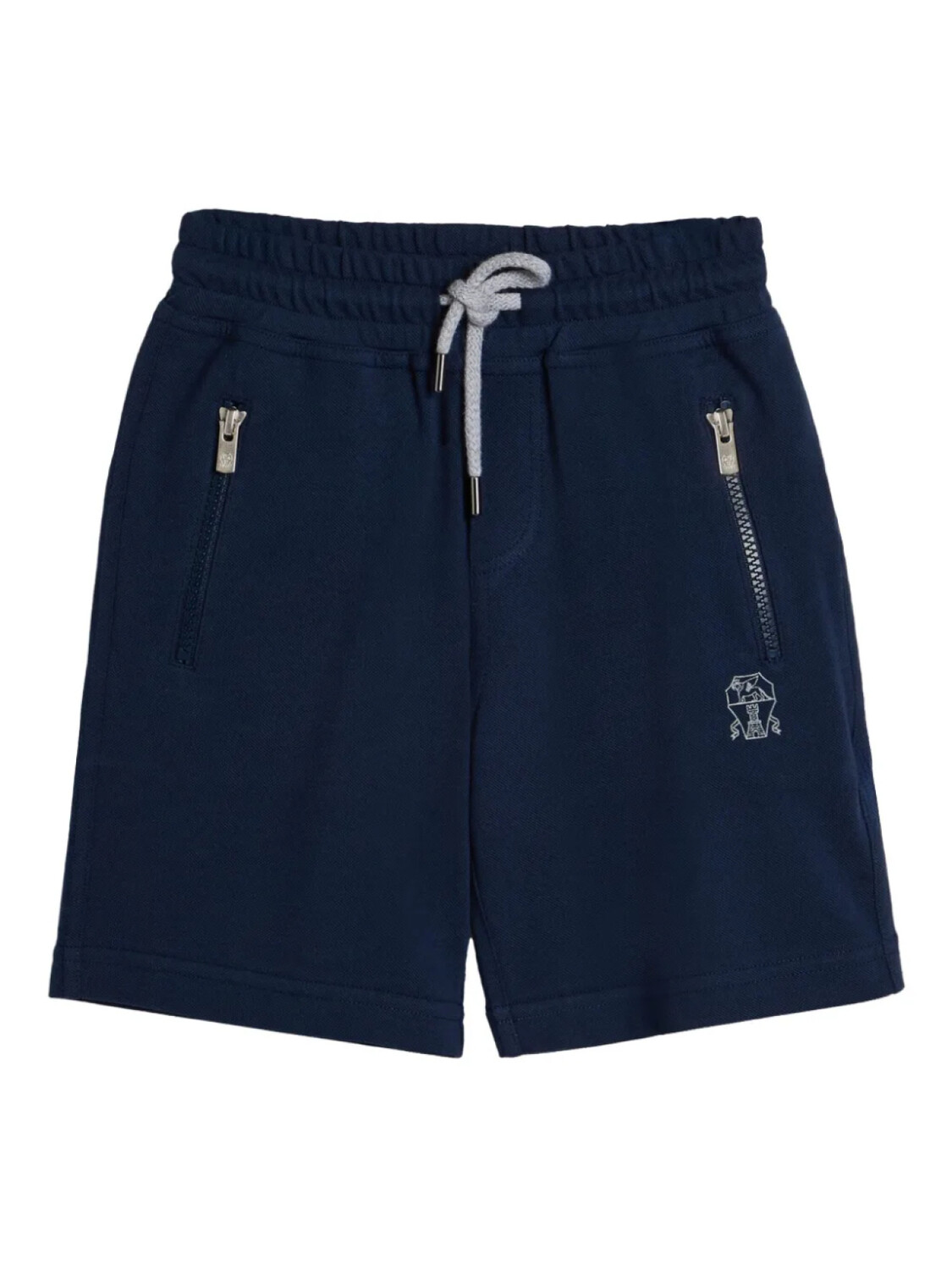 

Детские шорты-бермуды из хлопкового пике Brunello Cucinelli Kids, синий