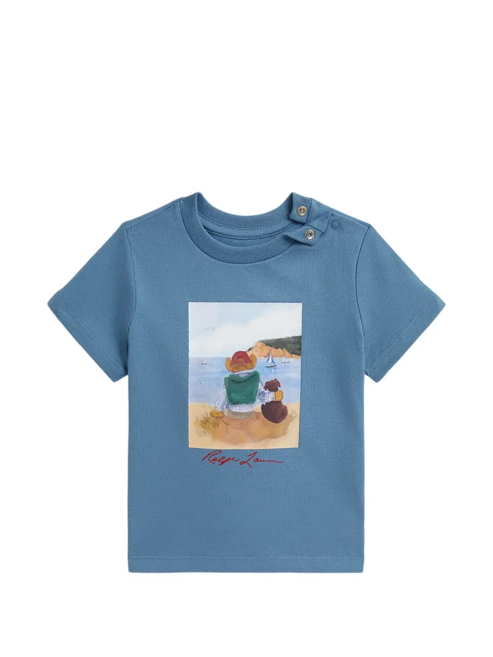 Футболка с изображением медведя Polo Ralph Lauren Kids, синий