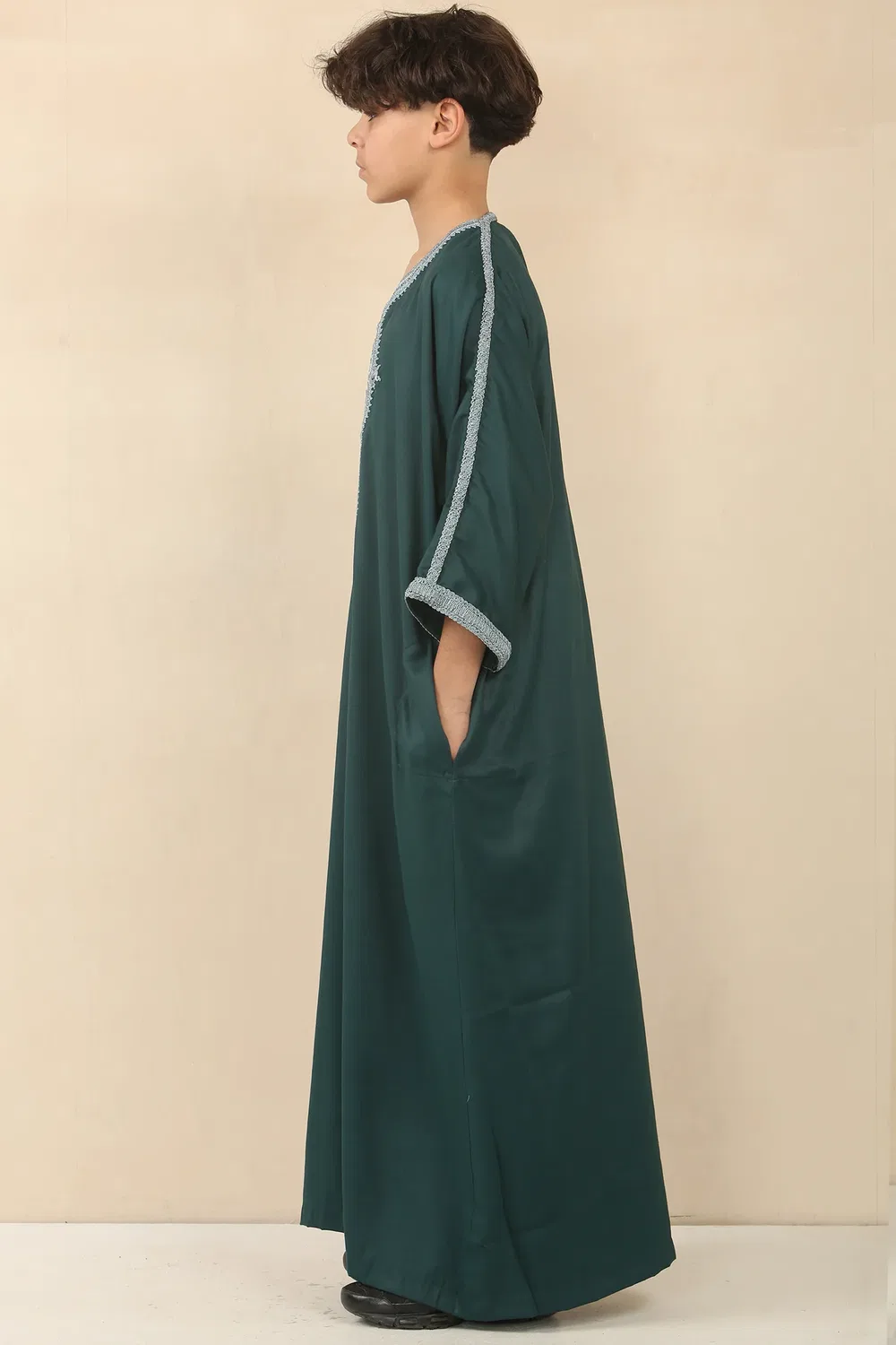 Arabic Thobes Детский зеленый марокканский халат для мальчиков Тобе Джубба Ид Джеллаба Гандура — фото 2