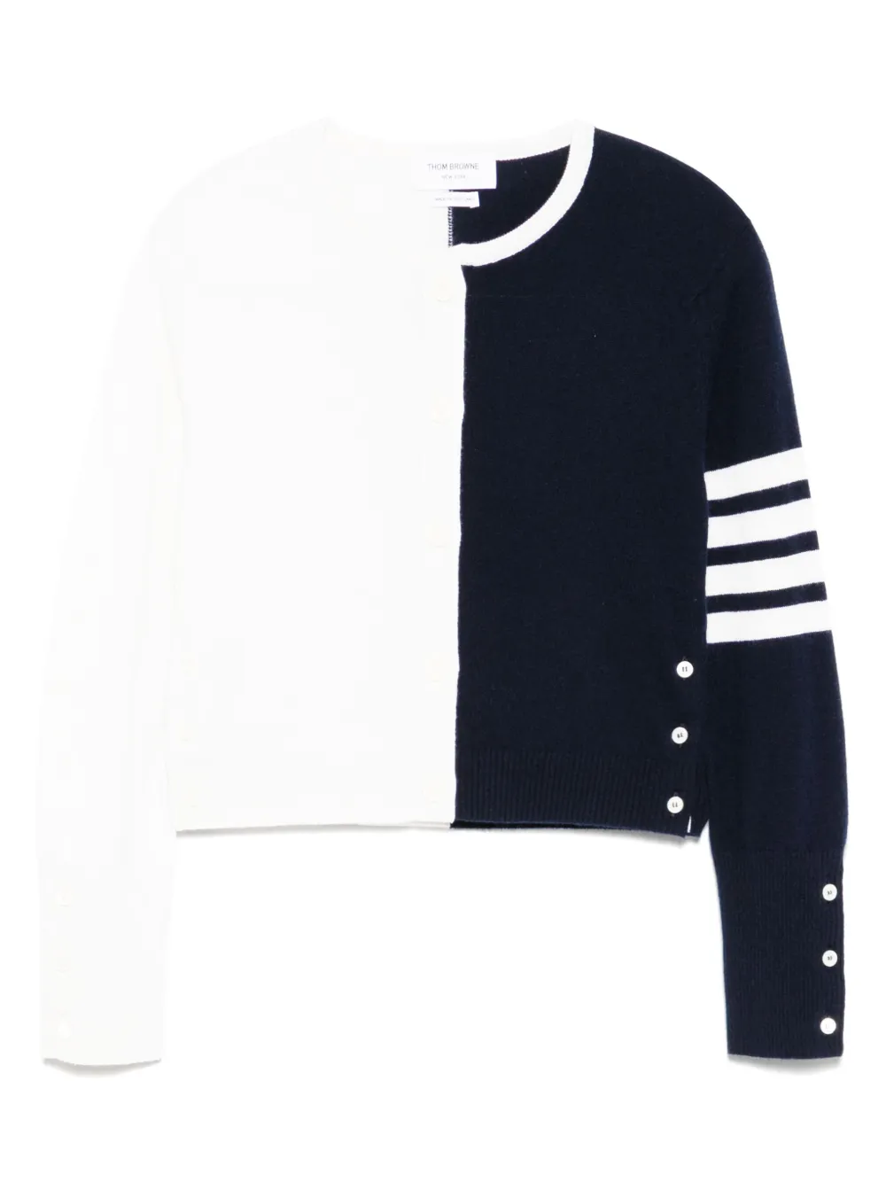 

Укороченный кардиган с полосками 4-Bar THOM BROWNE, синий