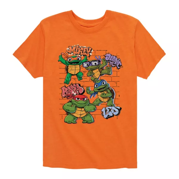 

Футболка с рисунком черепашек-ниндзя и мутантов-мрачений для мальчиков 8-20 лет Nickelodeon, оранжевый