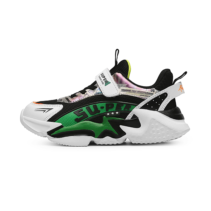 

Детские кроссовки для бега, устойчивые к истиранию, дышащие FIRS Kids, черный/зеленый