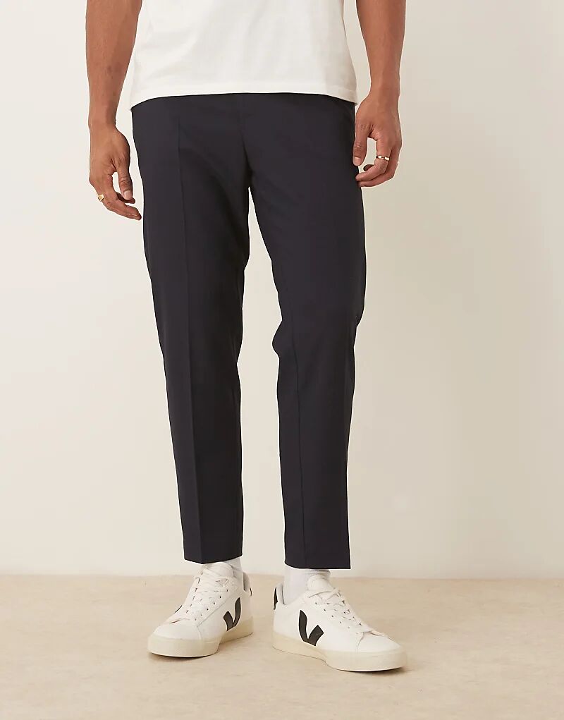 

Зауженные брюки ASOS DESIGN темно-синего цвета