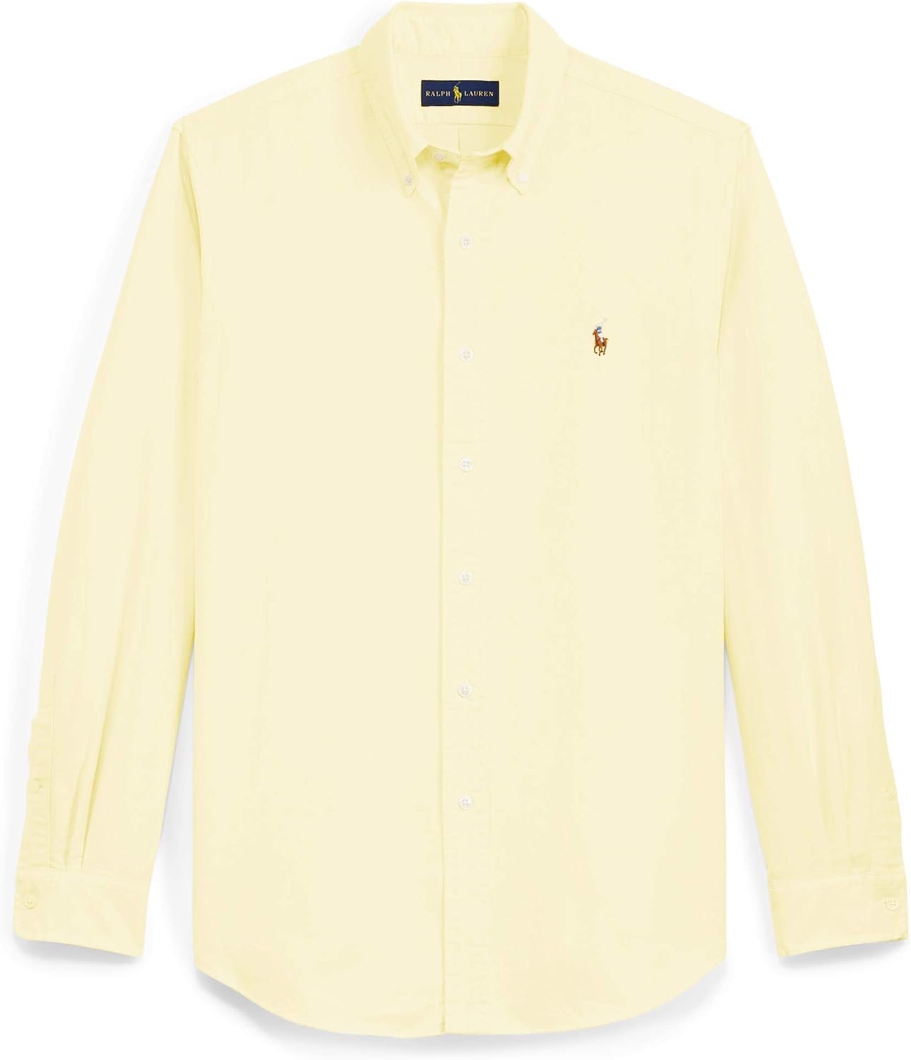 

POLO RALPH LAUREN Мужская классическая клетчатая оксфордская рабочая рубашка с длинным рукавом, Yellow